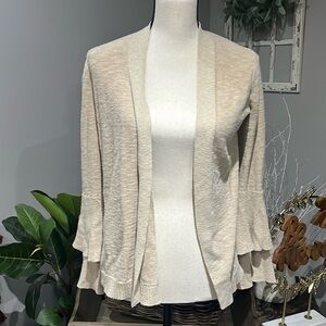 JCREW ruffle sleeve cardigan